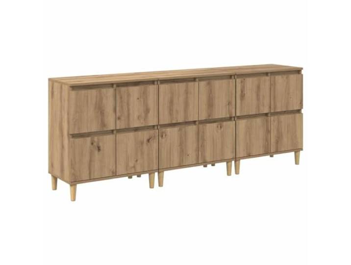 GHVBNMF Sideboard 3er Set Artisan-Eiche 60x35x70 cm Holzwerkstoff Stilvolle Anrichte im 3er-Pack mit Türen und Ablagen. Ideale Ergänzung für Küchen, Esszimmer und Flur.