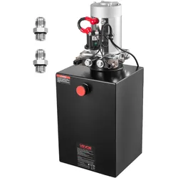 VEVOR 20 Qt Hydraulikaggregat doppeltwirkende Kippanhängerpumpe, maximaler Öffnungsdruck 22 MPa und Fördermenge 3,4 L/min, 12 V DC Hydraulikpumpe mit Metallbehälter für Kippanhänger Schwarz