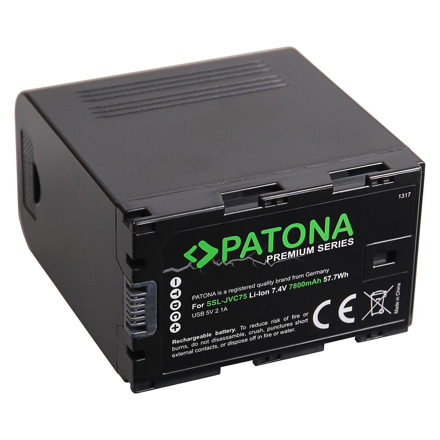 Patona Premium Akku f. JVC SSL-75 SSL-JVC50 SSL-JVC75 HM600 HM650 LG-Zellen (Kamera Akku) (PT1317)
