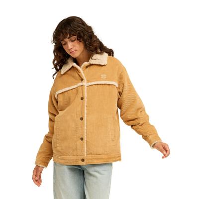 Outdoorjacke BILLABONG "Cord In Love", Damen, Gr. XS, curry, Obermaterial: 100% Baumwolle., Jacken Outdoorjacke