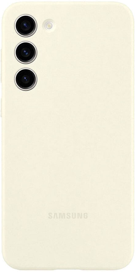 Original Samsung Galaxy S23+ (Plus) Silikone Bagside Cover - Cremehvid (EF-PS916TUEGWW)