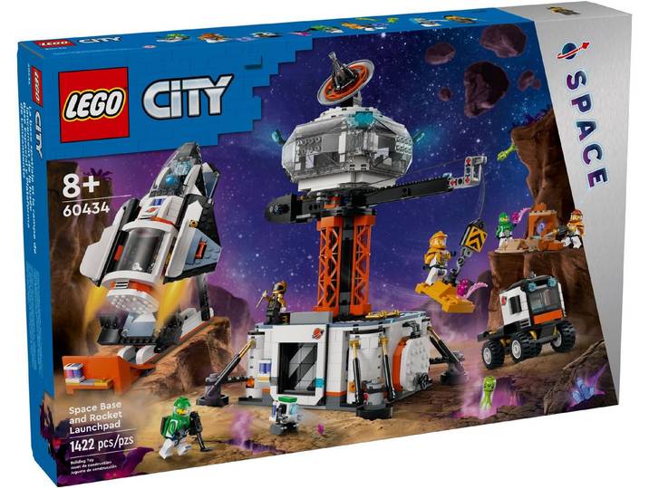 LEGO® LEGO® City 60434 Raumbasis mit Startrampe Konstruktionsspielsteine, (1422 St)