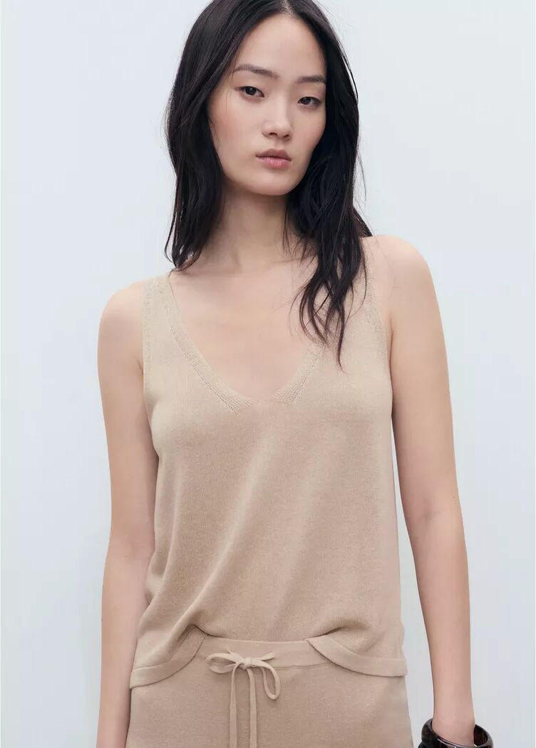 Mango - Top, für Damen, Steingrau, Größe XL