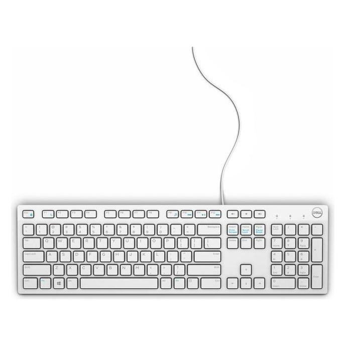Dell multimedia keyboard KB216, white (Eng. Int., Kabelgebunden) (580-ADEG)