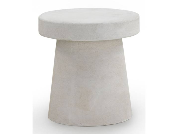 Table basse en polyrésine couleur ciment blanc