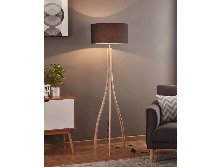 Lampadaire Tripod III Ø 50cm Noir/Noir Coton E27
