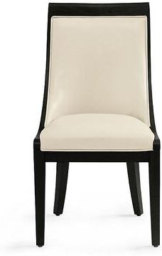 Avondale Dining Chair - Black Walnut, Bonded Leather, Black Walnut/Marbled Bone - Grandin Road