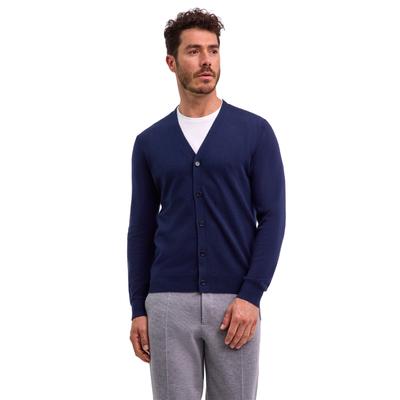 Cardigan FALKE "Pure Cashmere", Herren, Gr. M, space blau (6116), Strickjacken