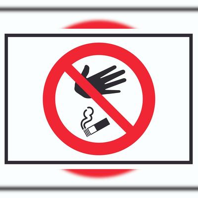 HB-Druck Bitte keine Kippen auf den Boden werfen Symbol Schild A4 (210x297mm)