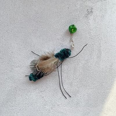 Uplift Essentials Interactive Plush Insect Replacement Teasers green