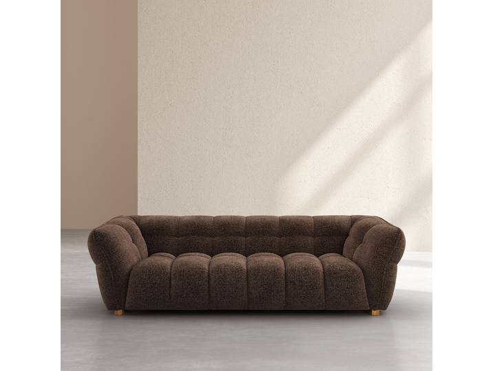 HABITAT - Canapé 4 places en tissu chenille Nino - Chocolat - Dalvi