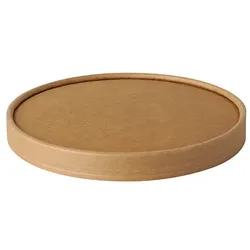 RyanPack Pappdeckel für Suppenbecher Ø96mm passend für 12oz & 16oz – Kraft Braun – 25 Stück