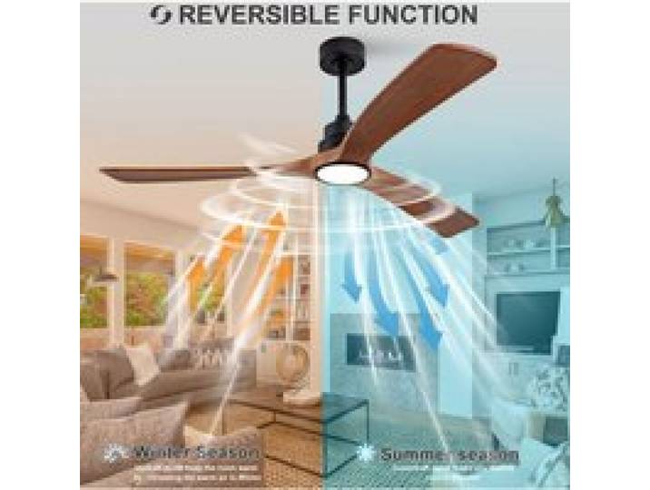Plafonnier ventilateur 60 pouces 3 pales bois silencieux 6 vitesses réglables lumière 3 couleurs CCT commande mural