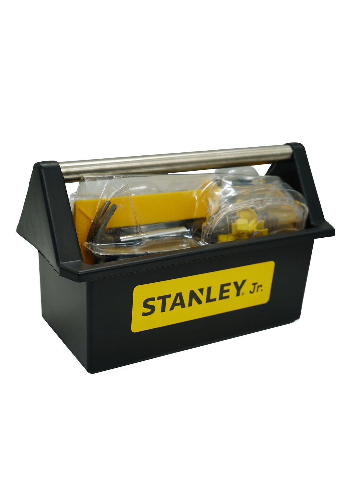Stanley Open Toolbox + 5 pc Toolset Hammer Screwdriver Philips Screwdriver Flat Square Safety Goggle Open Toolbox