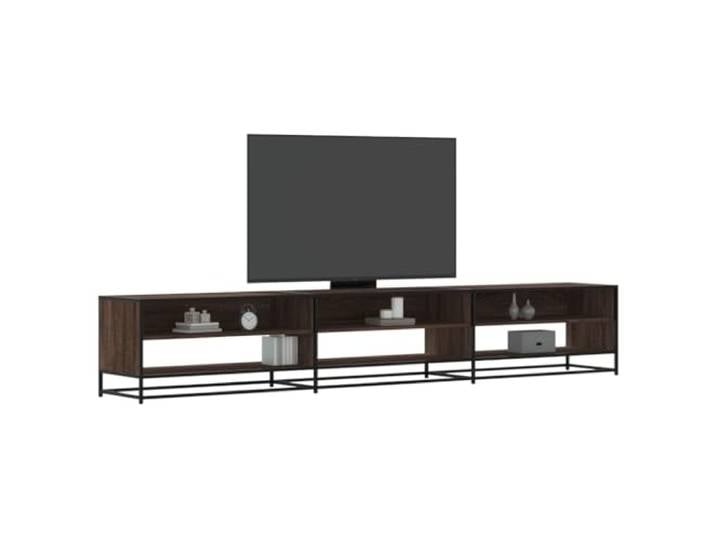 HEFZGDB TV-Schrank Braun Eichen-Optik 270x40x46 cm Holzwerkstoff mit Metallgestell und reichlich Stauraum für Wohnzimmer, Stabiler Medienregal Aufbewahrung