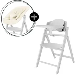 Cybex Click & Fold 4-in-1 Hochstuhl (inkl. Bouncer, Babyset u. Tablet), Farbe: All White