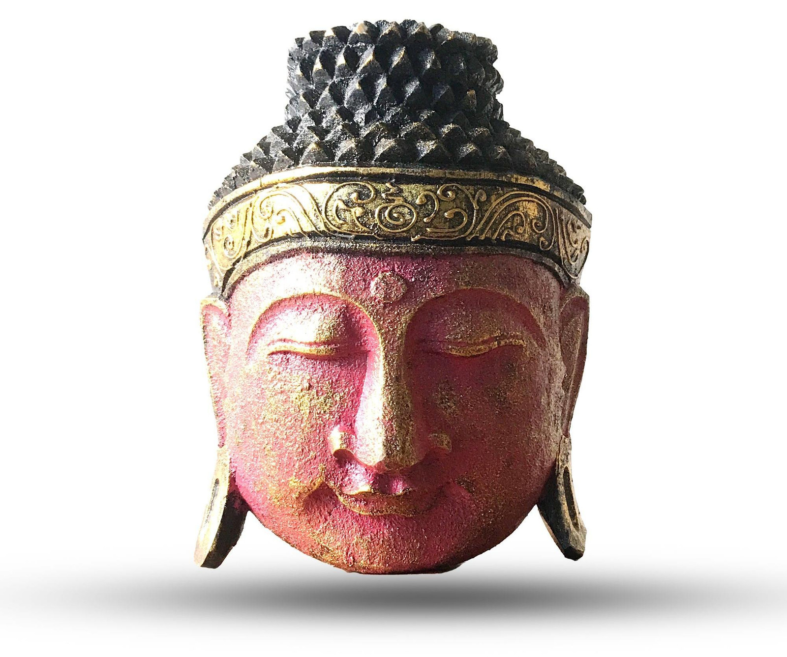 Ancient Wisdom Boeddha-beeld voor wandmontage, Helderrood, Hoogte: 25 cm