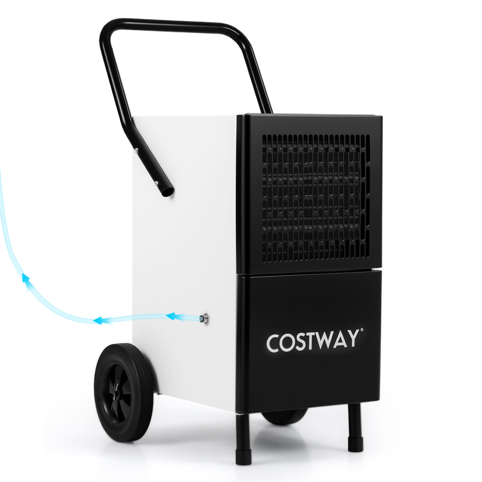 Costway Luchtontvochtiger Commercieel 60 L/dag voor 200 m2 - Zwart