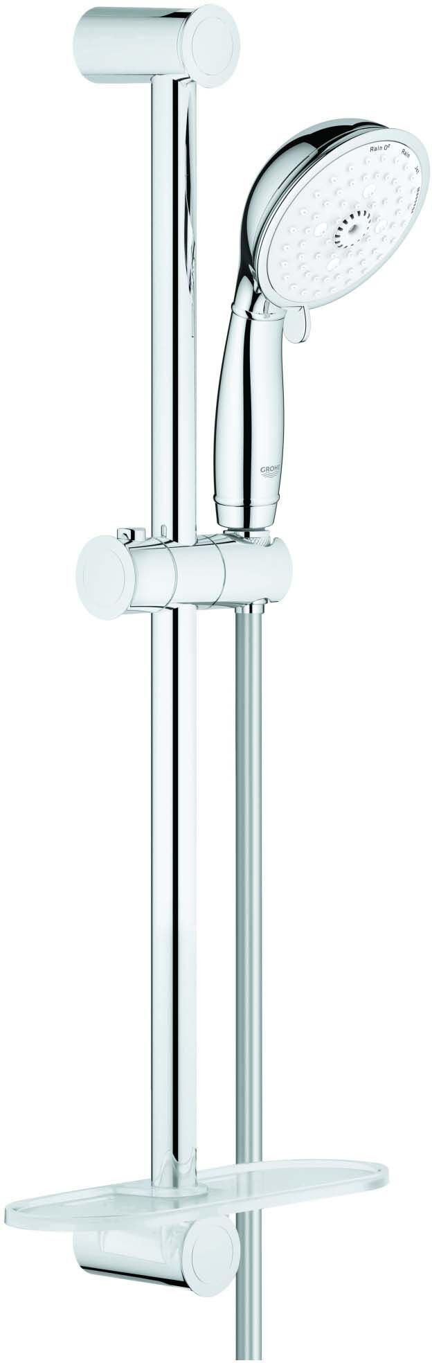 Grohe Tempesta set de douche 26086001 chromé , barre de douche 60 cm, 4 types de jets, sans limiteur de débit