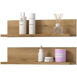 REGAL Evoke Eiche 51 cm, Badezimmer Regal 2er Set