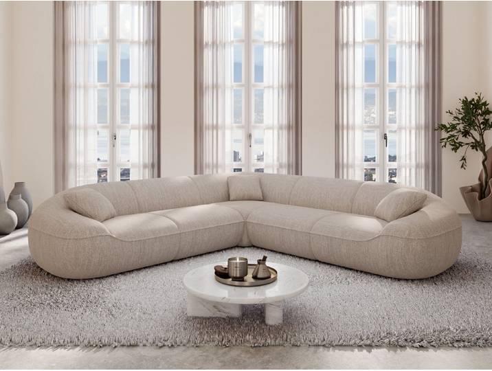 Sofa Dreams Ecksofa Stoff Ecksofa Solmare L-Form, Ecksofa, L-Form, Zeitloser Look in L-Form, 2 Zierkissen inklusive