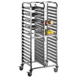 Saro Regalwagen Für Backbleche 600 X 400 Mm Modell Liam Duo, Maße: B 880 X T 600 X H 1735
