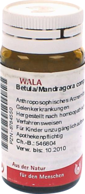 WALA Heilmittel GmbH BETULA/MANDRAGORA comp.Globuli 20 g 08784550