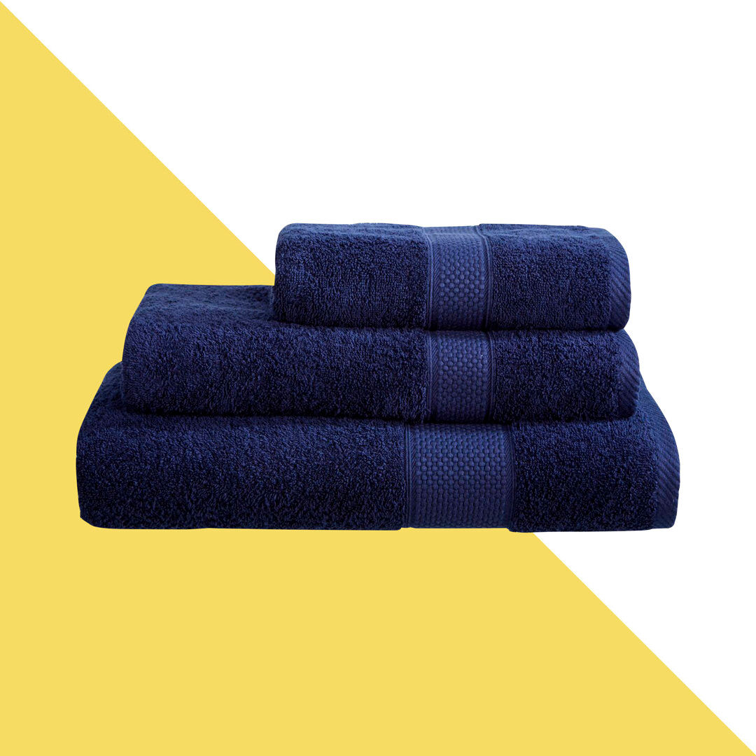 Hashtag Home Arelious Multi-Size Bale Navy Bath Towel;Hand Towel;Bath Sheet