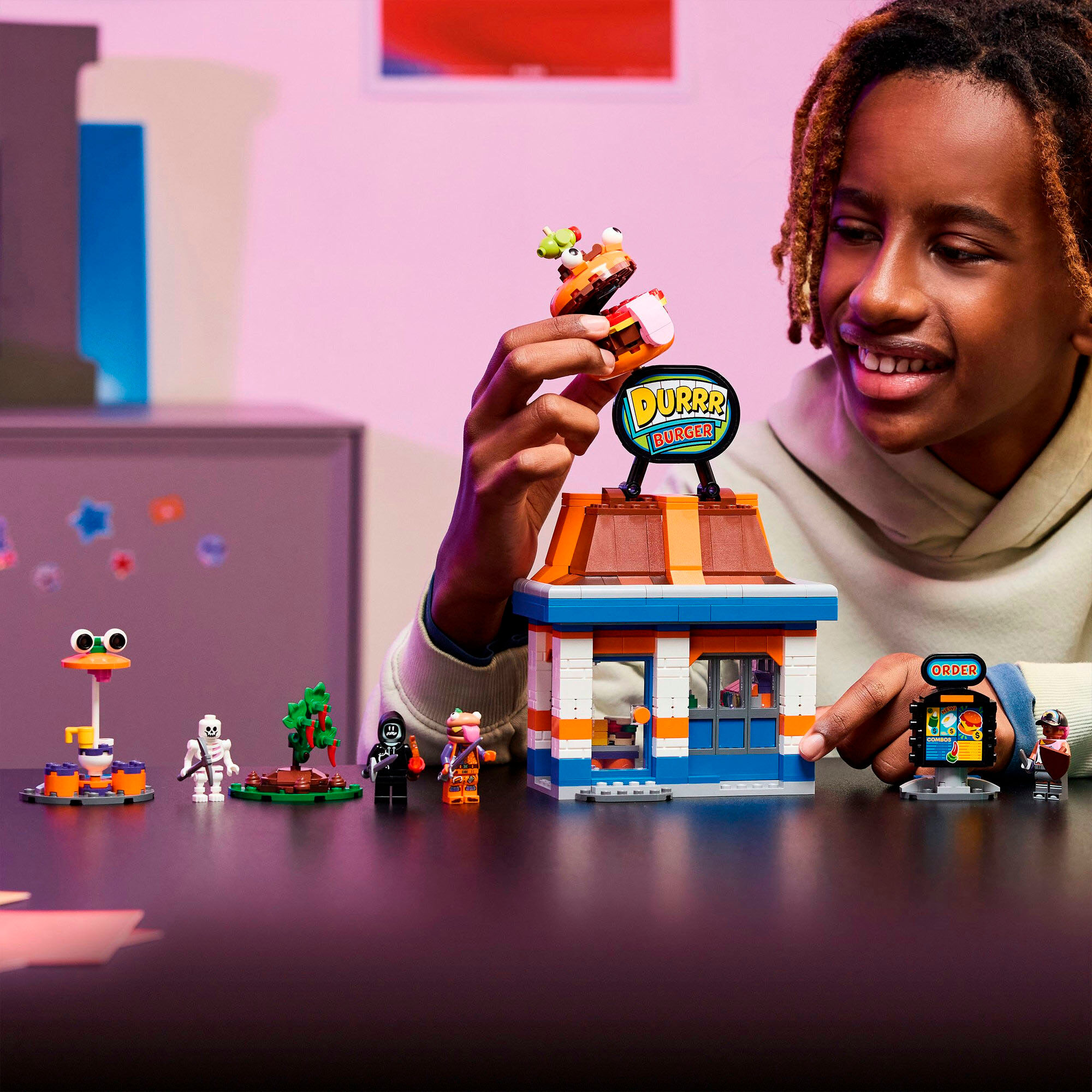 Konstruktionsspielsteine LEGO "Durrr Burger Restaurant (77076), LEGO Fortnite", bunt, Spielbausteine, Kinder, Kunststoff, Konstruktionsspielsteine, Made in Europe