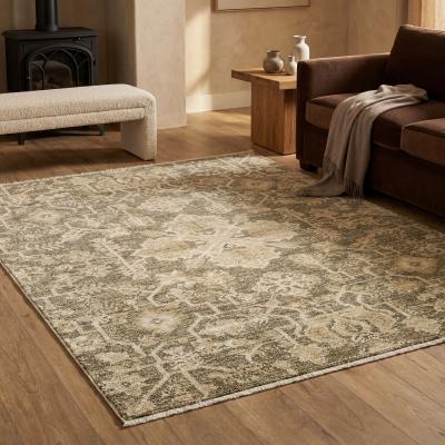 Style Haven Carmel Global Medallion Brown/ Beige Fringed Mix Pile Rug