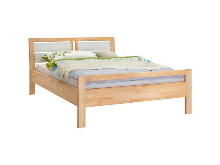 Linea Natura Bett, Weiss, Erlefarben, Holz, Erle,Erle, massiv,vollmassiv, 120x200 cm, Schlafzimmer, Bett, Einzelbetten