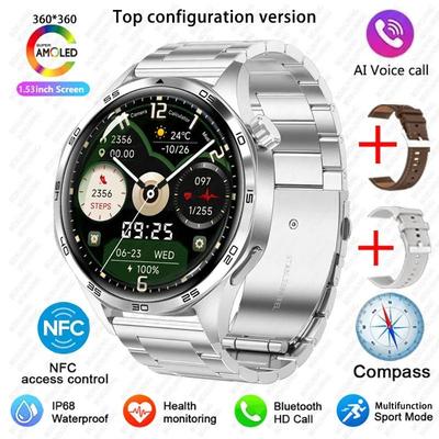 Uplifted Finds GT5 PRO Smart Watch With AMOLED HD Screen Bluetooth Call GPS And NFC silver steel