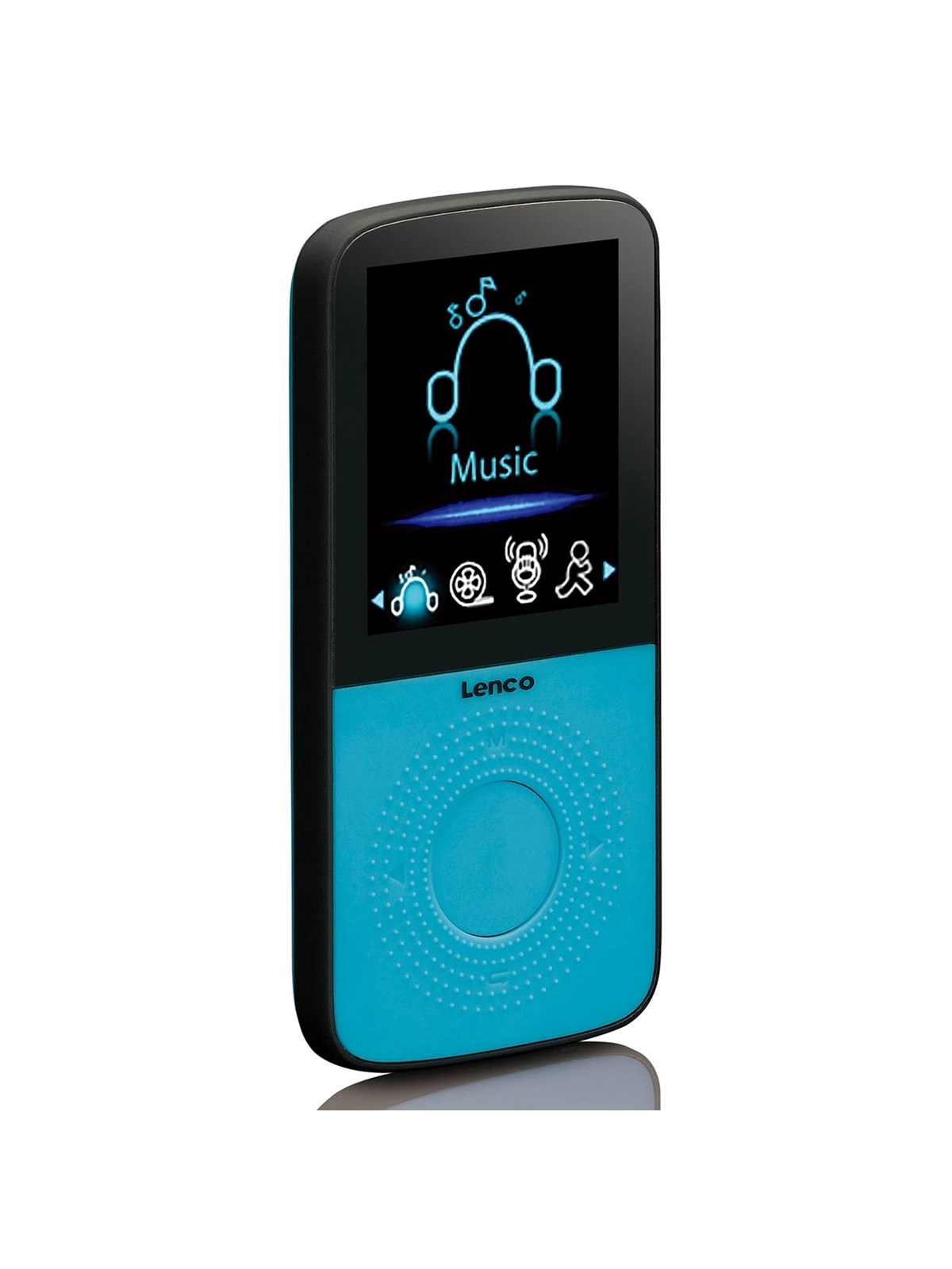 Lenco PODO-153BU - Sport MP3/4 Player with Pedometer Sport Earplugs and Sport Wristband - Blue - 4 GB
