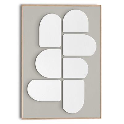 Wandbild REINDERS "Abstract lichtgrijs met wit", weiß (farbe bild(er): weiß), B:70cm H:100cm T:3cm, Bilder, Home Office - Weiß - MDF - Abstrakt - 70x100 cm