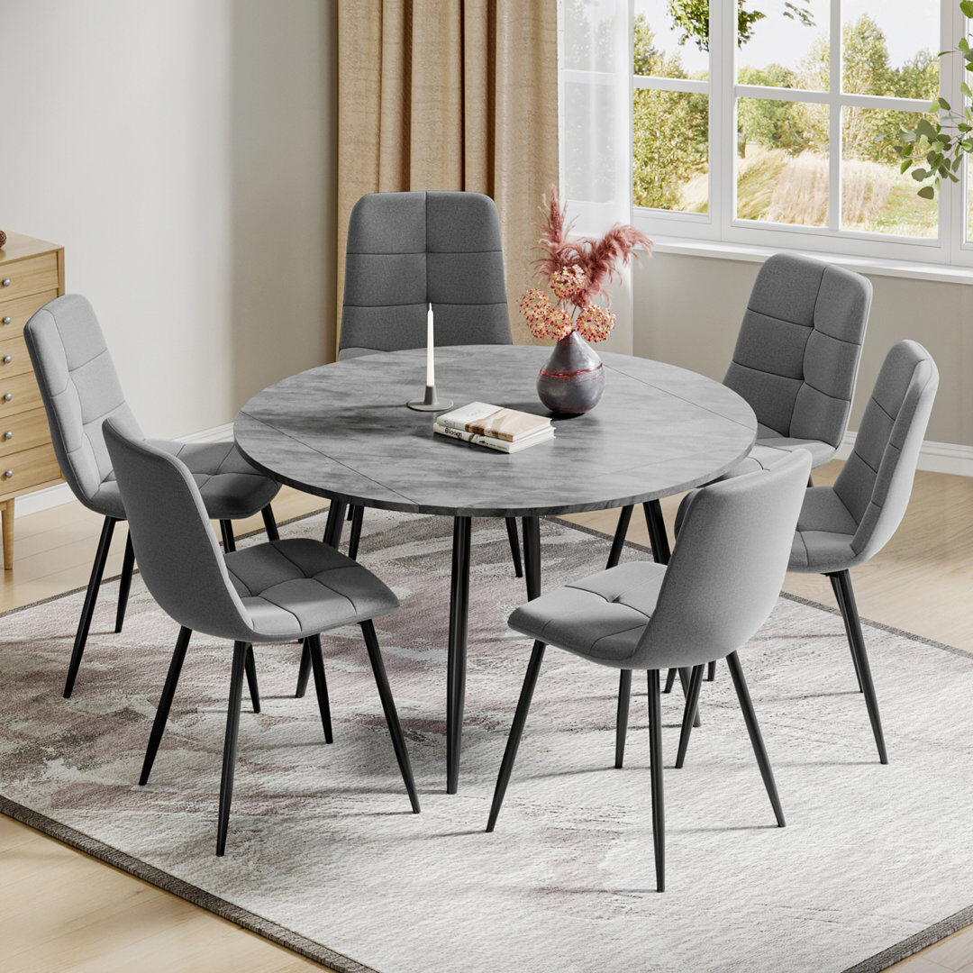 17 Stories 6 -Person Dining Set Grey/Grey 6