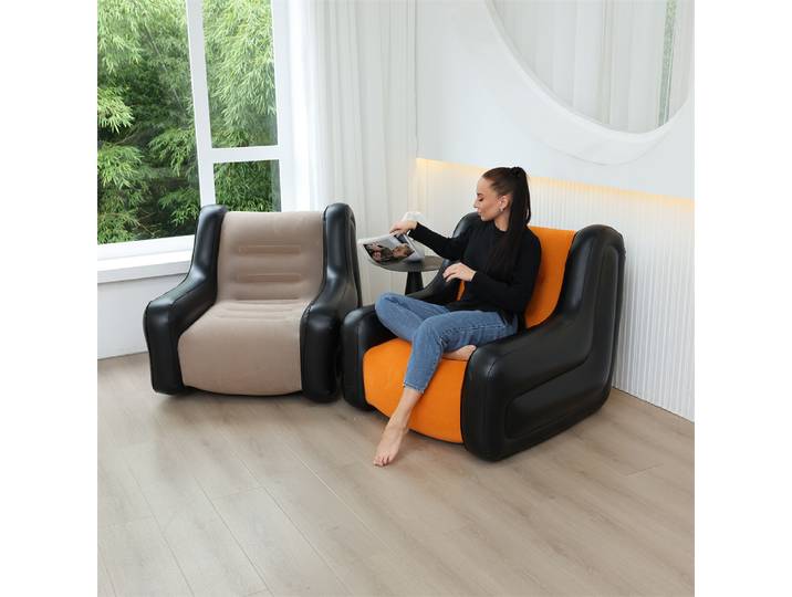 Canapé paresseux pliant, chaise longue gonflable, plis épais et durables, chaise longue de jeu compacte, banc d'air pour lit de loisirs, couchage