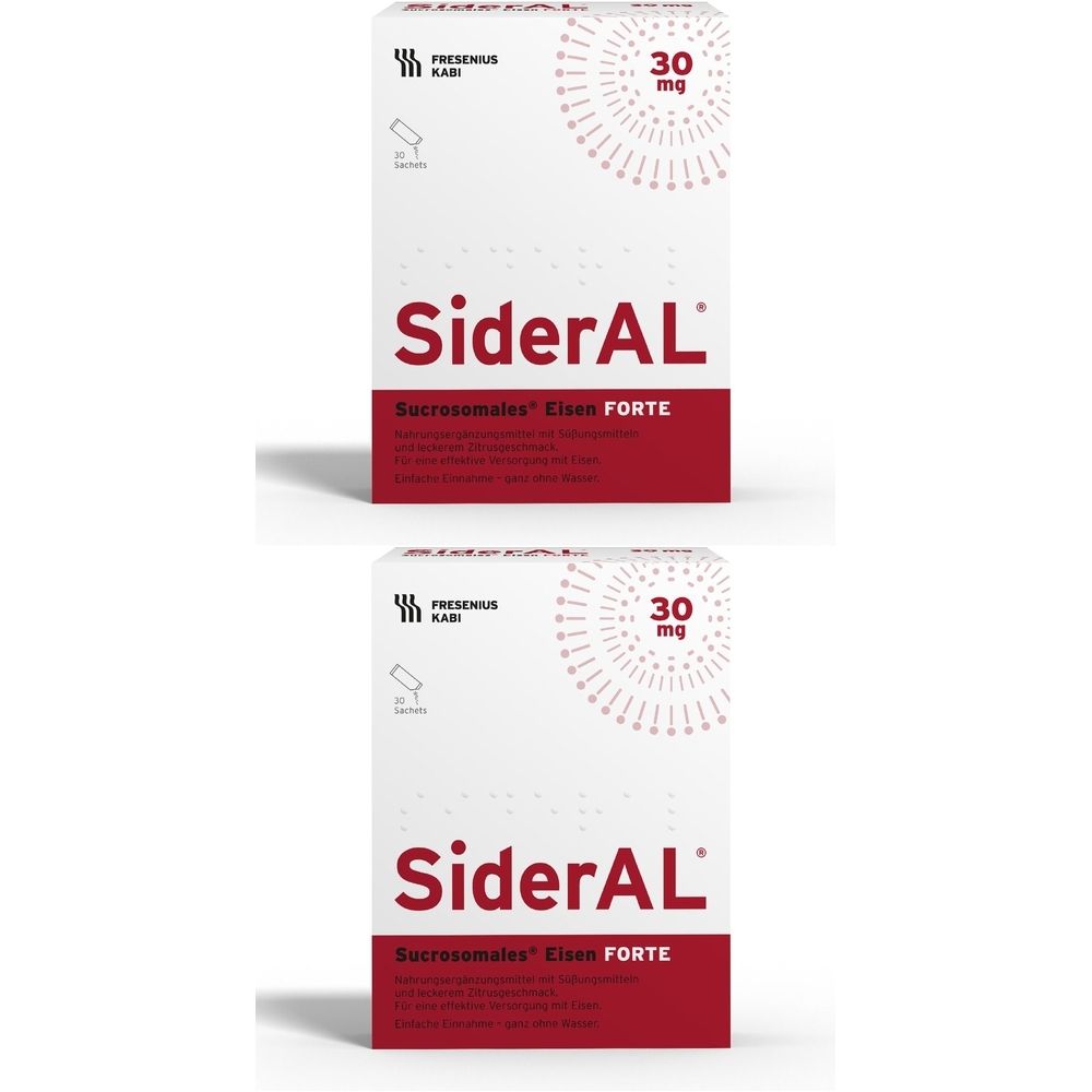 Sideral Eisen Forte 30 mg Zitrusfrucht Sach.Gran. 2x 2x30 St Granulat
