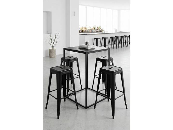 4er Set Torix Hohe Hocker 76 cm - Schwarz