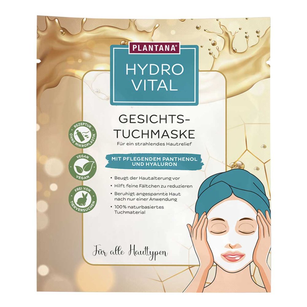 Hager Pharma GmbH PLANTANA Hydro Vital Gesichtstuchmaske mit Panthenol & Hyaluron 18487988