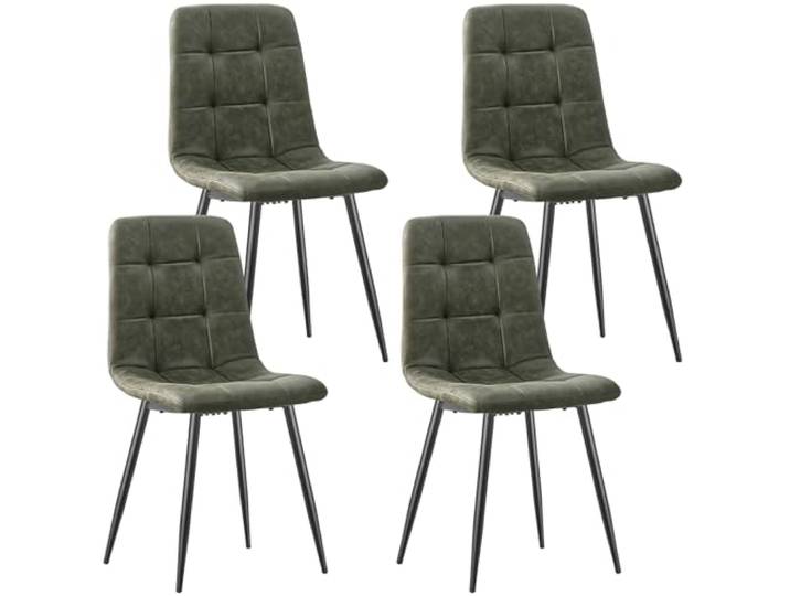 LEWE Esszimmerstühle 4er Set,Technologietuch Gepolstert Küchenstuhl Designerstuhl mit Rückenlehne Metallbeinen für Esszimmer, Wohnzimmer, Küche, Schlafzimmer und Empfangsraum