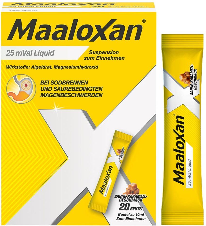 Maaloxan 25 mVal Liquid Beutel Sahne-Karamell bei Sodbrennen