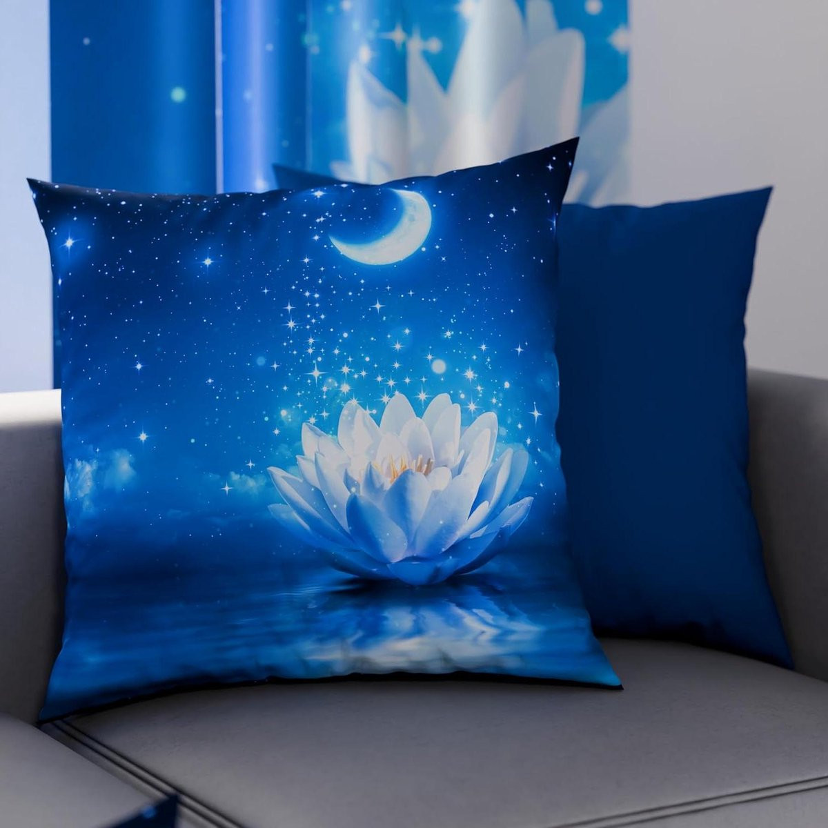 Set van sierkussenslopen met 4K digitale print Sterrennacht, 50 x 50 cm