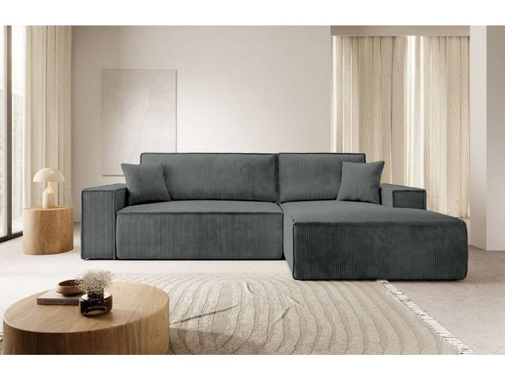 Selsey Ecksofa FARESE NEW, mit Schlaffunktion, Bettkasten und tierfreundlichem Cordbezug, 267 cm