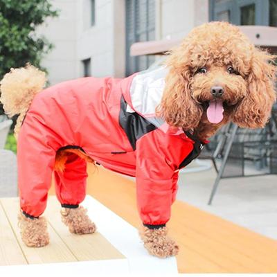 Inspired Living ClearView Waterproof Dog Raincoat With Transparent Hood red xs