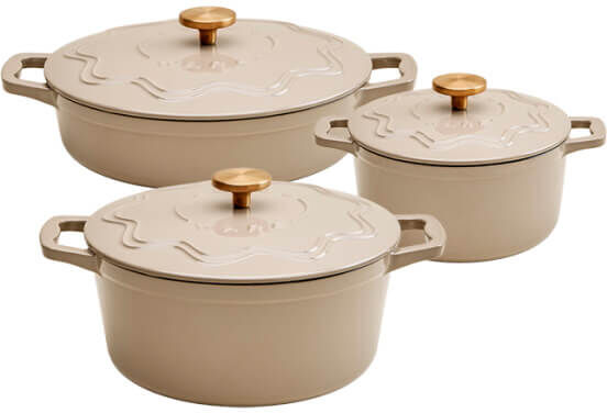 Judgeware Enamelled Cast Iron Complete Set Mushroom