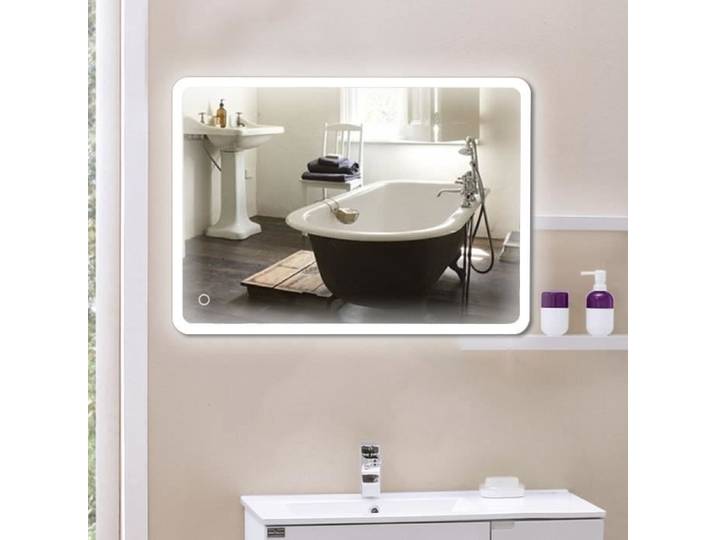50*70cm HOFUTON Miroir de salle de bains avec LED éclairage design moderne