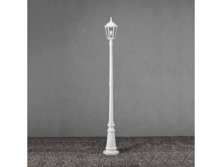 Konstsmide Mastleuchte Firenze, 1-flammig, weiß FIRENZE, weiß / opal, Glas, Landhaus / Rustikal