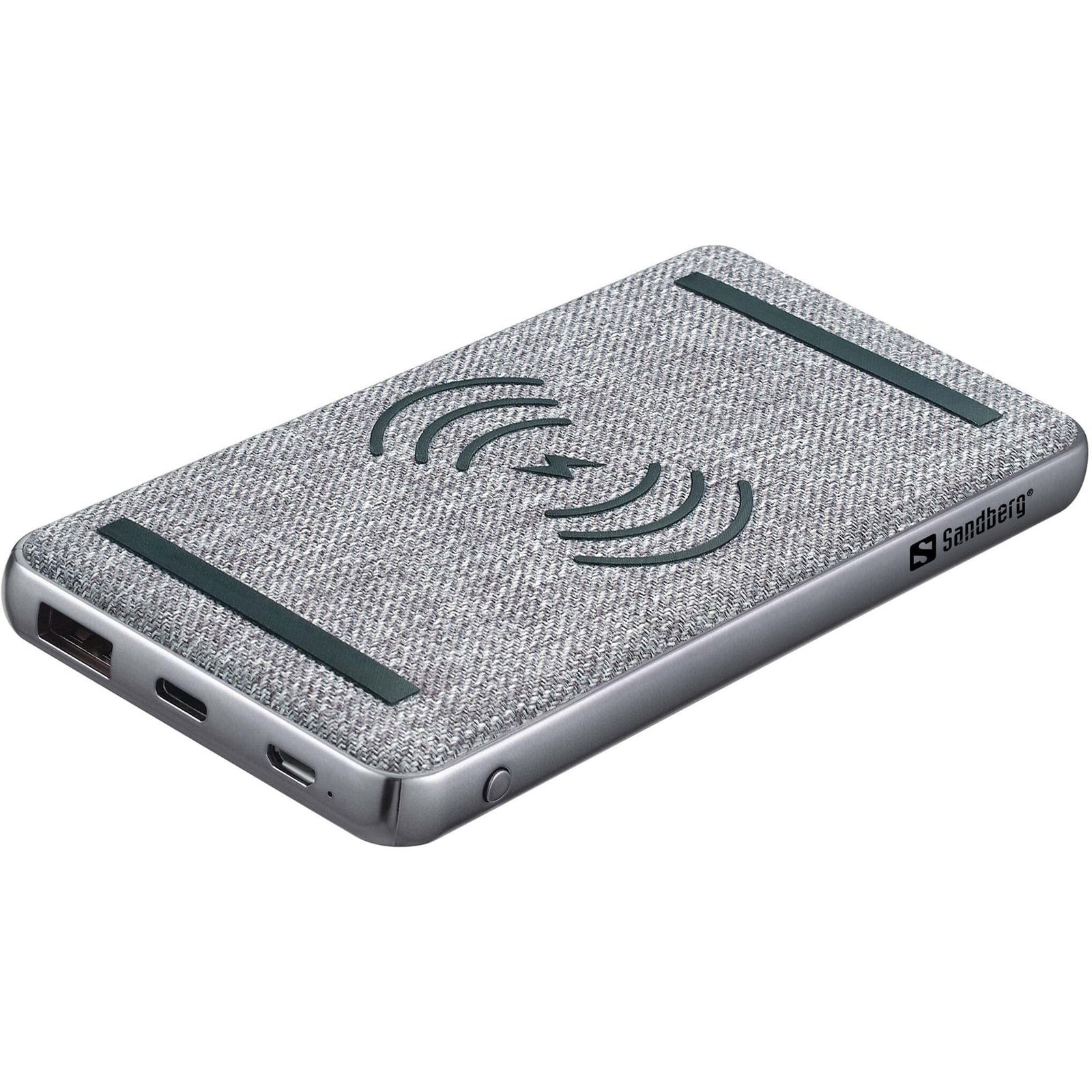 Sandberg 420-61 Draadloze Powerbank 10000mAh 20W QC3.0 USB-A/USB-C grijs