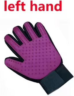 Inspire Picks Pet Grooming Glove Hair Remover Brush For Cats And Dogs left Purple