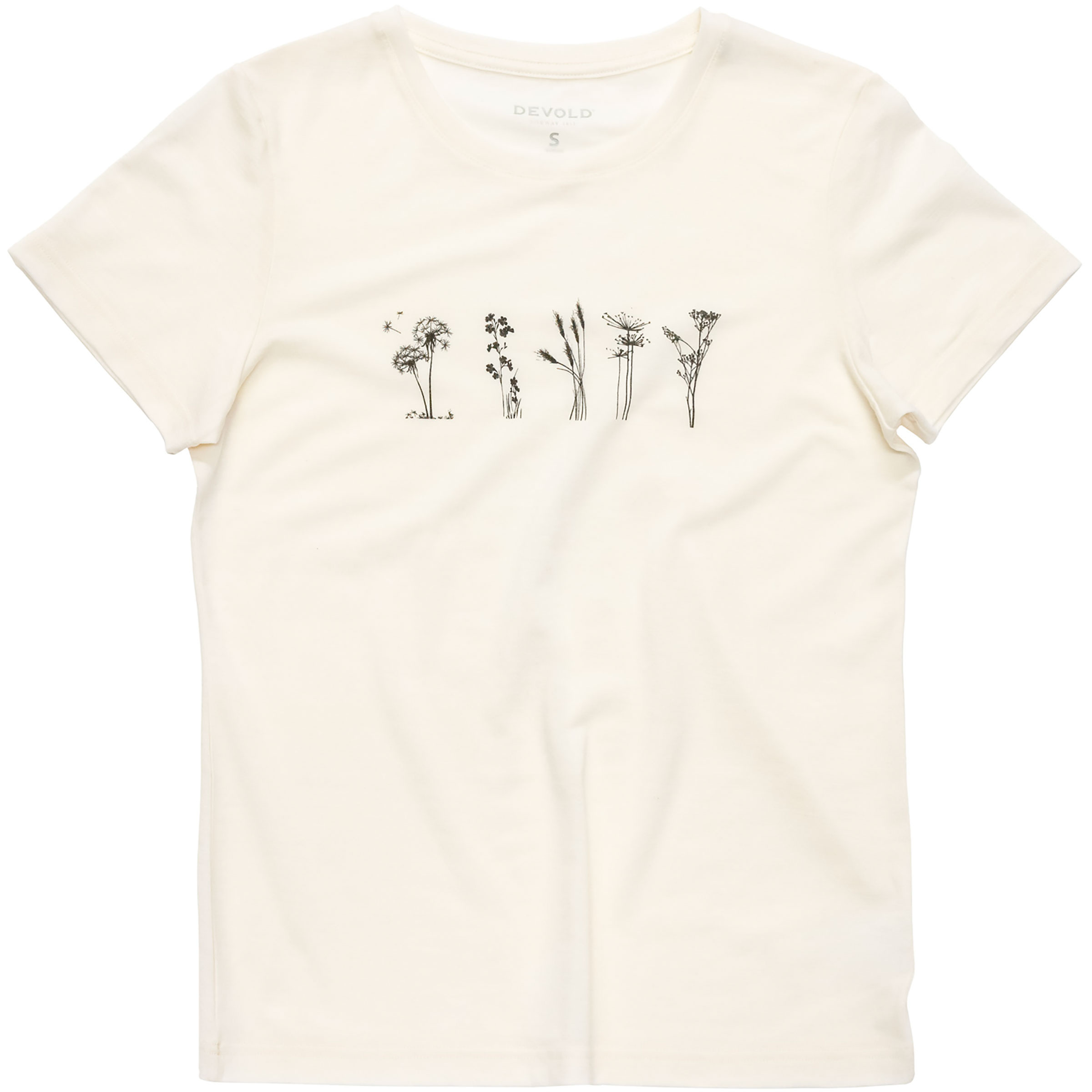 Devold Classic Flowers Damen T-Shirts weiss Größe XS Trekking Schnell trocknend Merinowolle